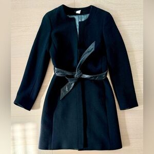 J.Crew Rare Collection Wool Coat with Leather Belt